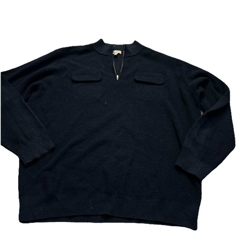 Peter Millar Mens XL Blue 1/4 Zip‎ 100% Wool Sweater Knit Golf Pullover